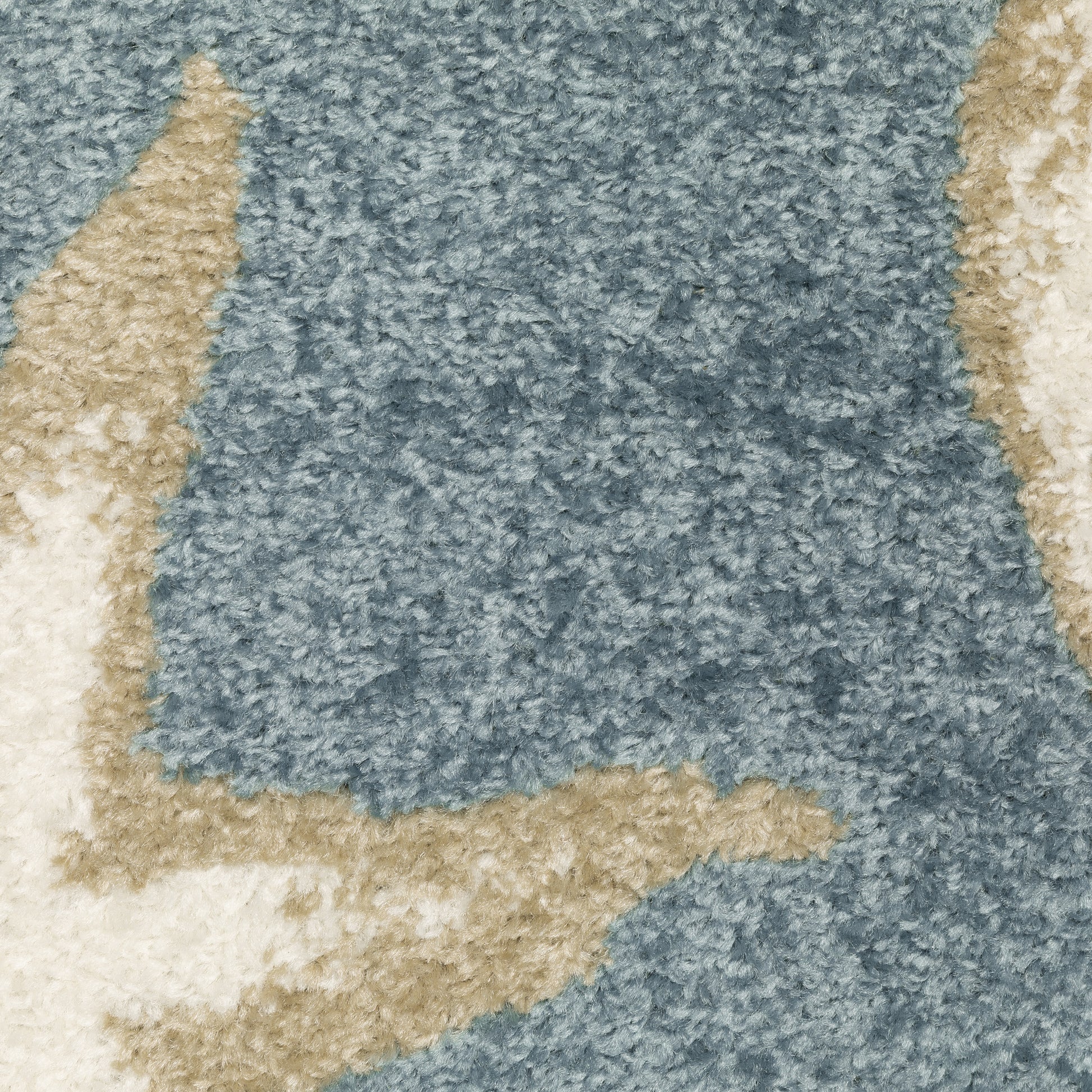 Quinn Novelty Blue/ Beige Cut Pile Rug
