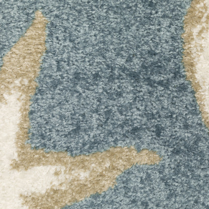 Quinn Novelty Blue/ Beige Cut Pile Rug