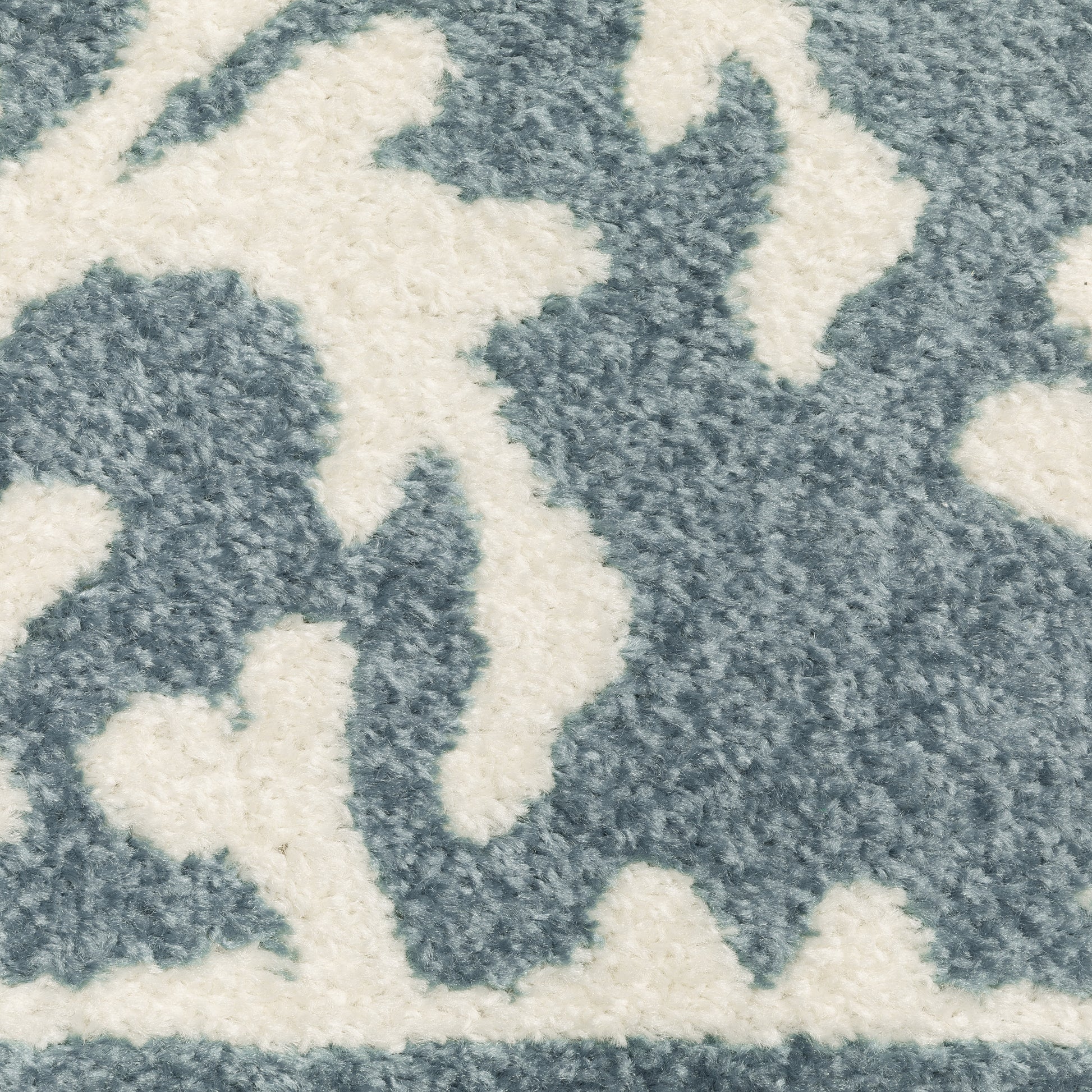 Quinn Novelty Blue/ Ivory Border Cut Pile Rug