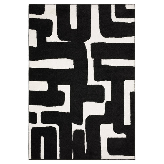 Quinn QUI08 Black Abstract Rug
