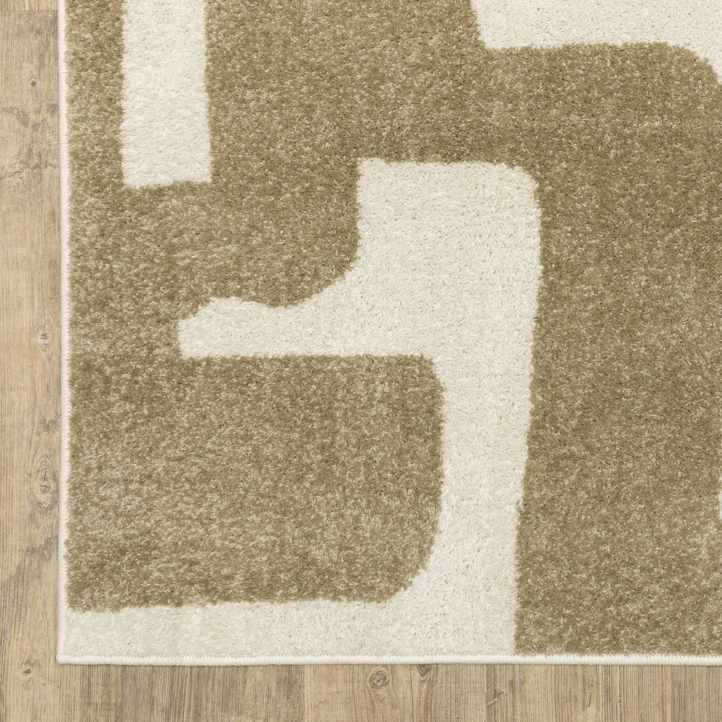 Quinn Abstract Beige/ Ivory Cut Pile Rug