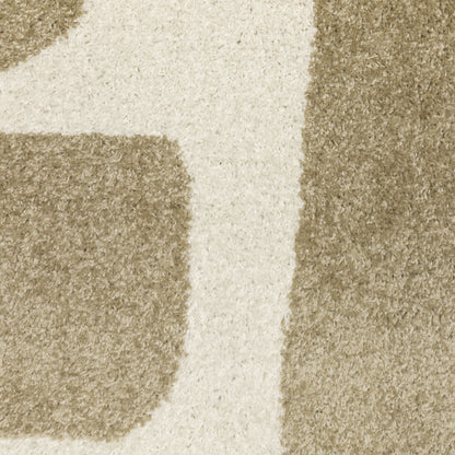 Quinn Abstract Beige/ Ivory Cut Pile Rug