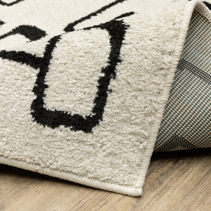 Quinn Abstract Beige/ Black Cut Pile Rug