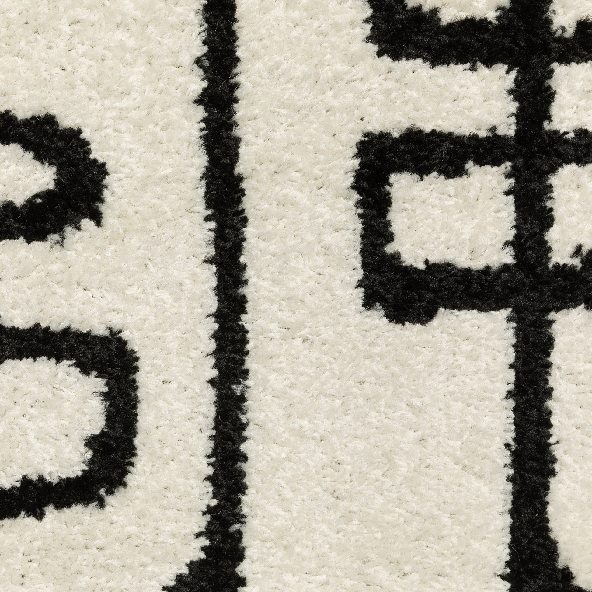 Quinn Abstract Beige/ Black Cut Pile Rug