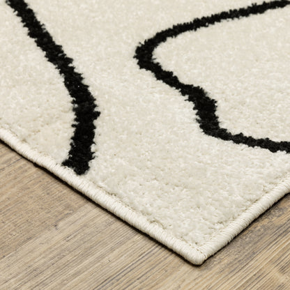 Quinn Abstract Beige/ Black Cut Pile Rug