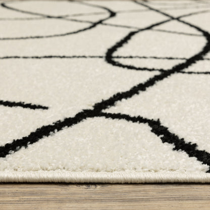 Quinn Abstract Beige/ Black Cut Pile Rug