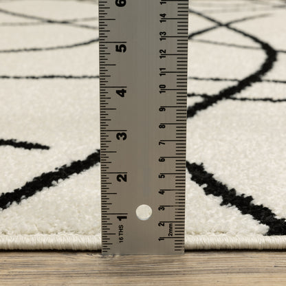 Quinn Abstract Beige/ Black Cut Pile Rug