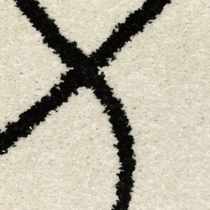 Quinn Abstract Beige/ Black Cut Pile Rug