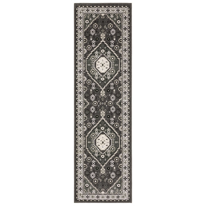 Raylan Ray02 Grey/ Ivory Medallion Geometric Rug