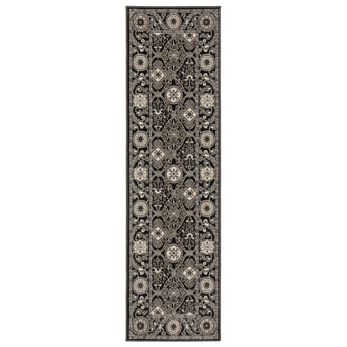 Raylan RAY05 Black Trefoil Rug