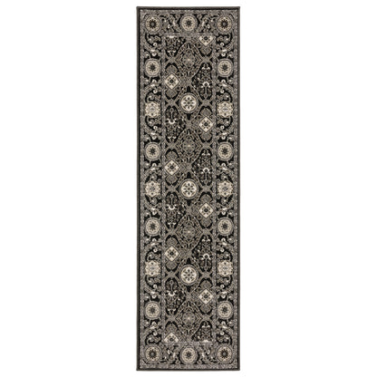 Raylan RAY05 Black Trefoil Rug