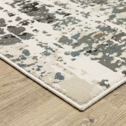 Raylan Abstract Ivory/ Grey Cut Pile Rug