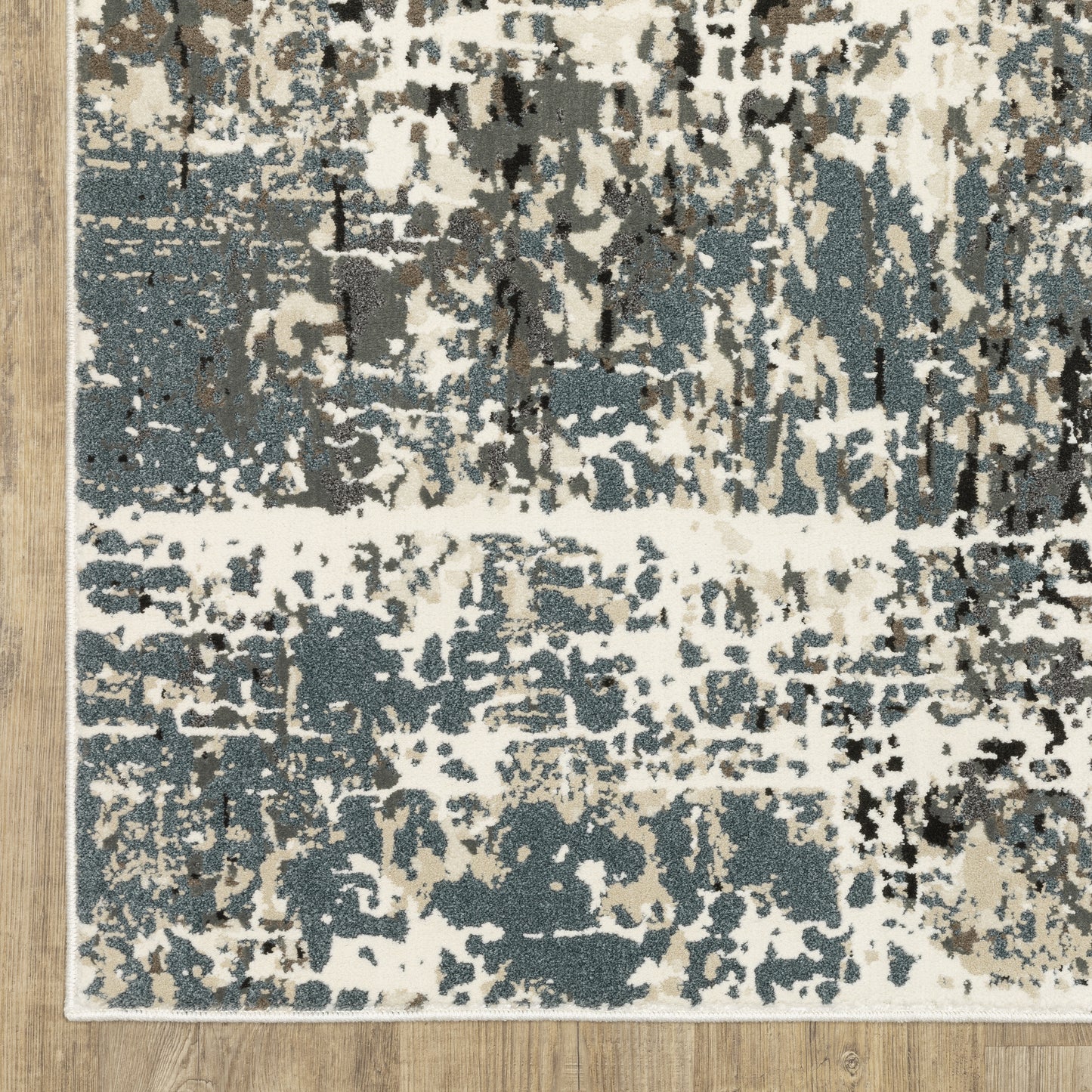 Raylan Abstract Ivory/ Grey Cut Pile Rug