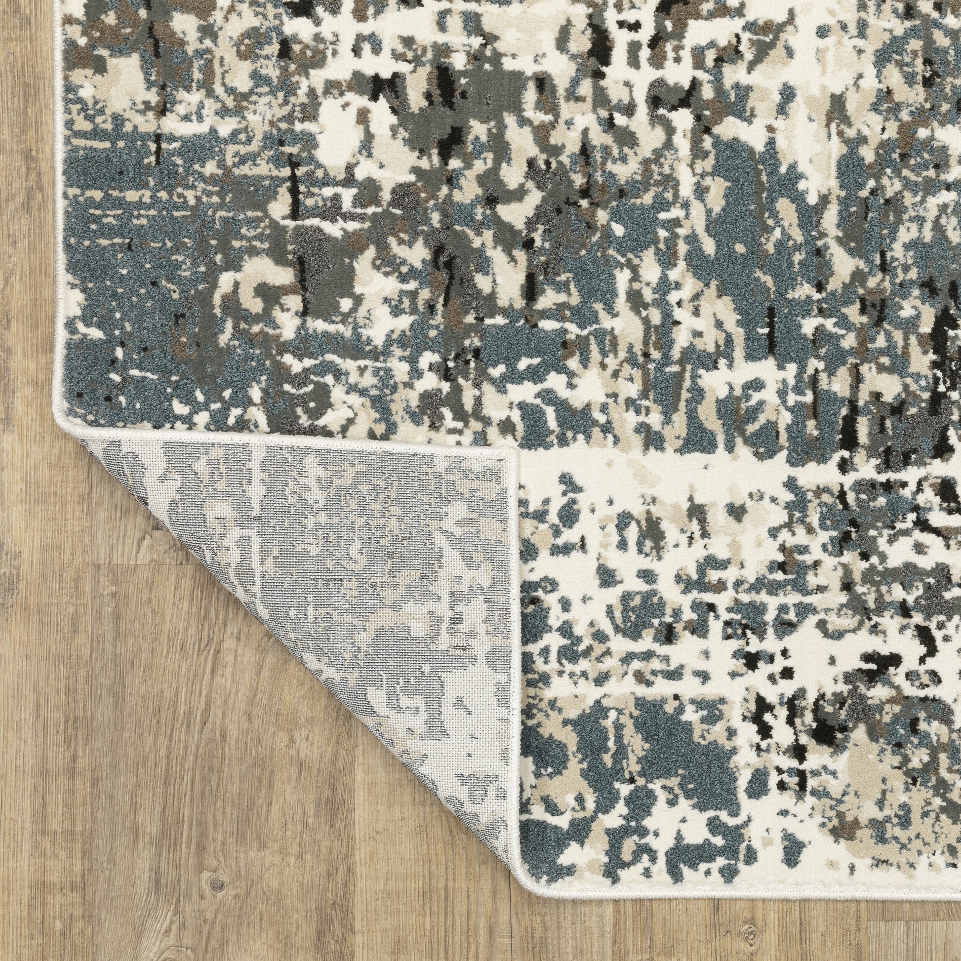 Raylan Abstract Ivory/ Grey Cut Pile Rug