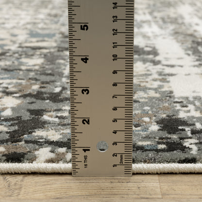 Raylan Abstract Ivory/ Grey Cut Pile Rug