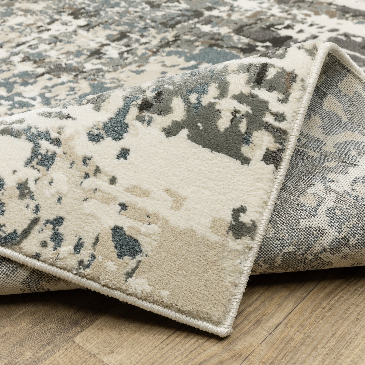 Raylan Abstract Ivory/ Grey Cut Pile Rug