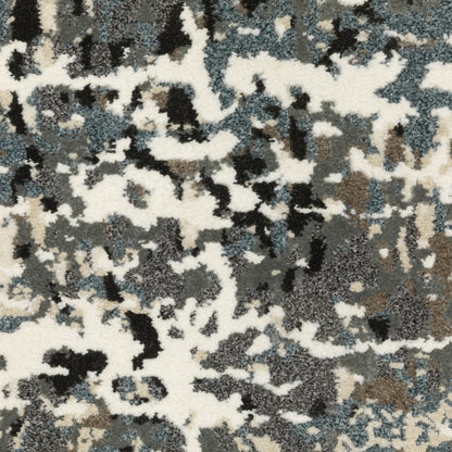 Raylan Abstract Ivory/ Grey Cut Pile Rug