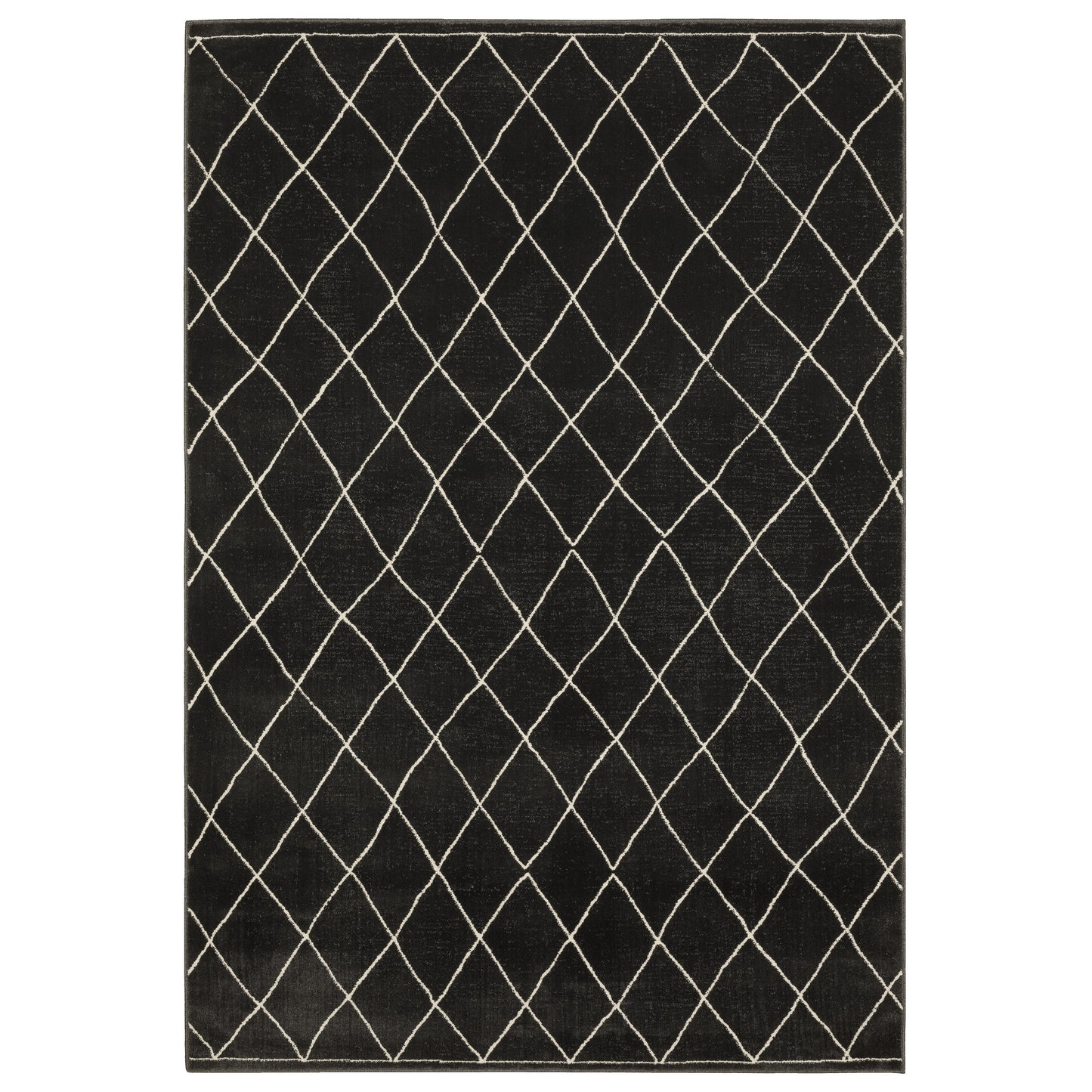 Raylan RAY12 Black Lattice Rug