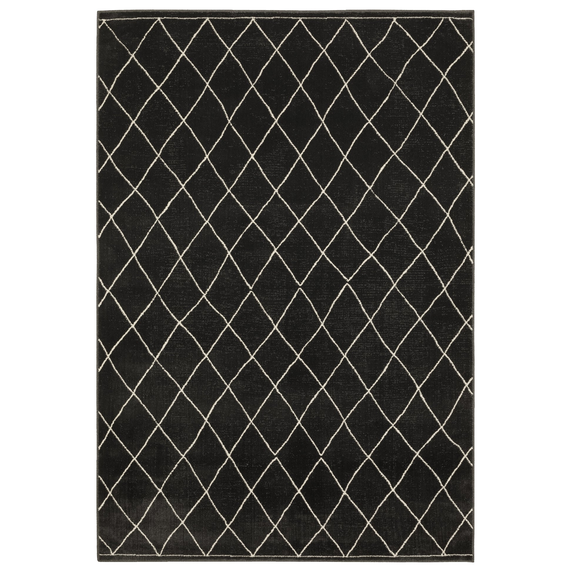 Raylan RAY12 Black Lattice Rug