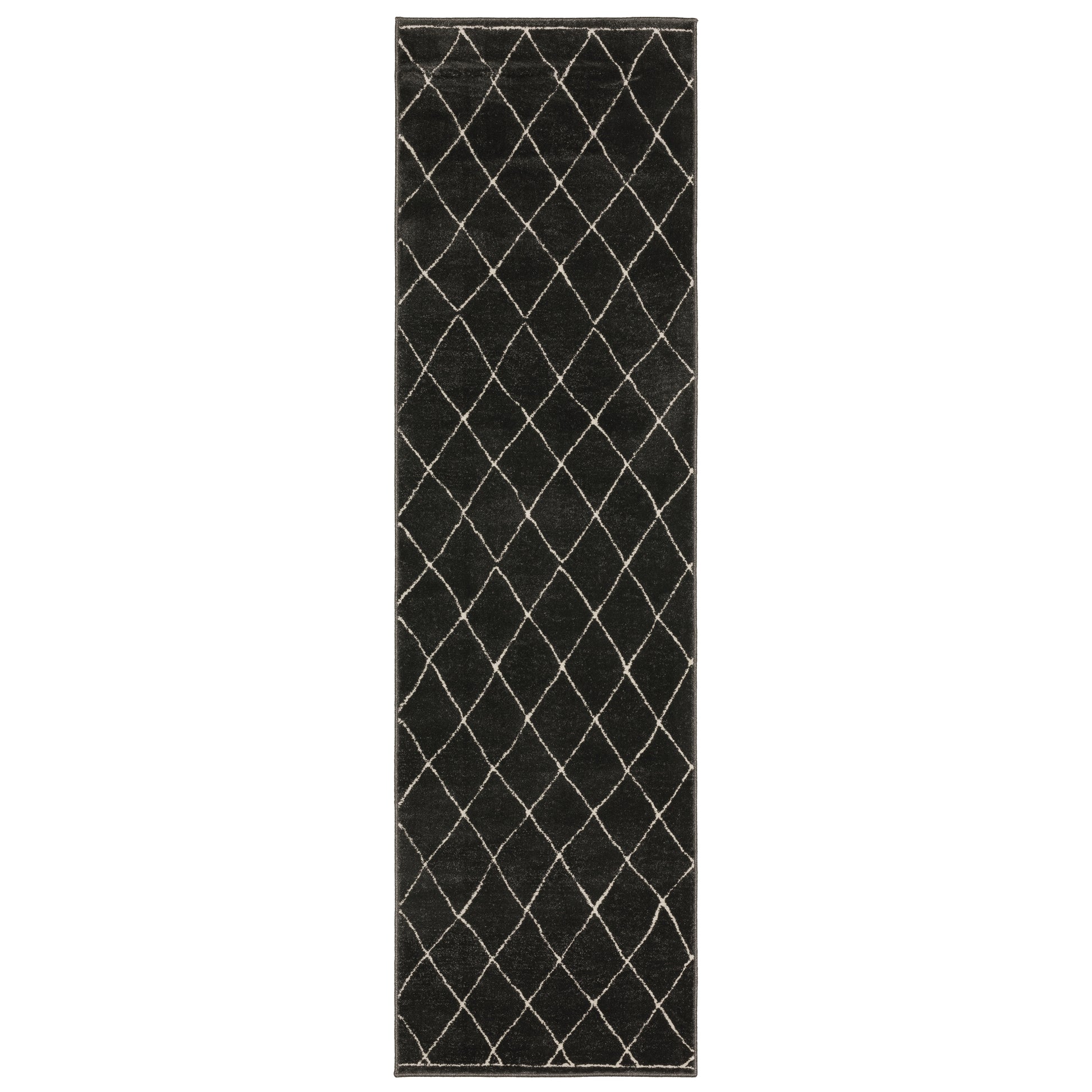 Raylan RAY12 Black Lattice Rug