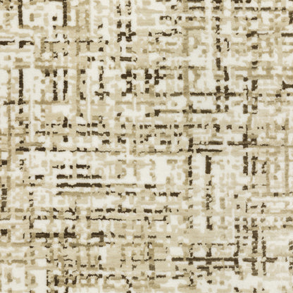 Reed Distressed Ivory/ Brown Abstract Cut Pile Rug