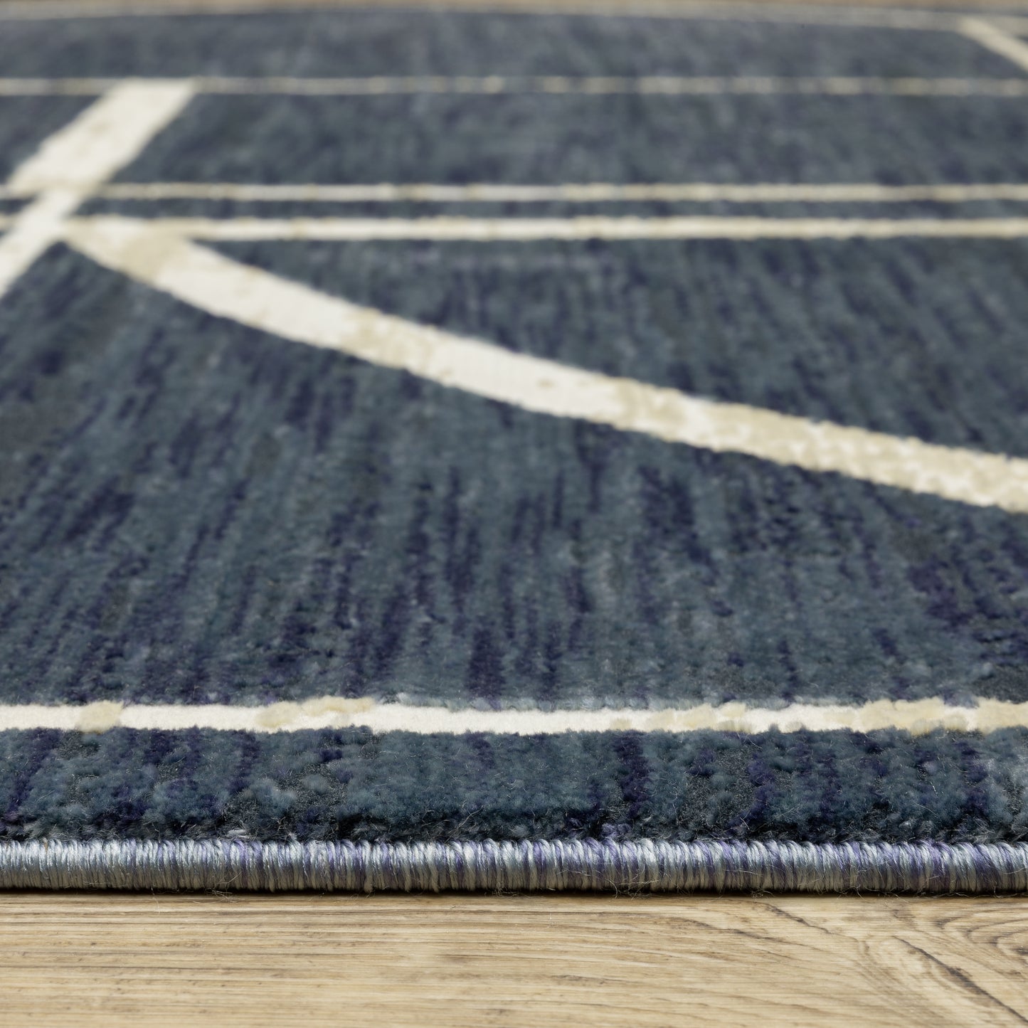 Reed Geometric Blue/ Ivory Cut Pile Rug