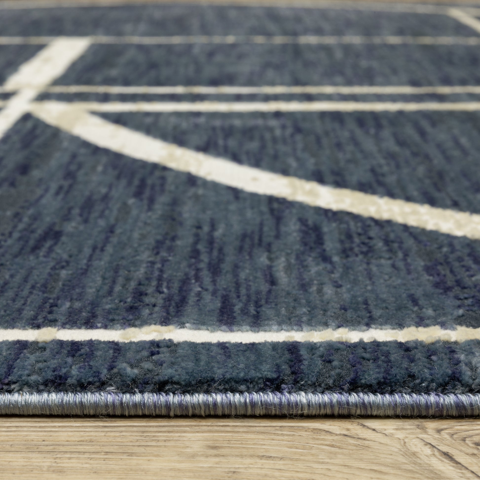 Reed Geometric Blue/ Ivory Cut Pile Rug