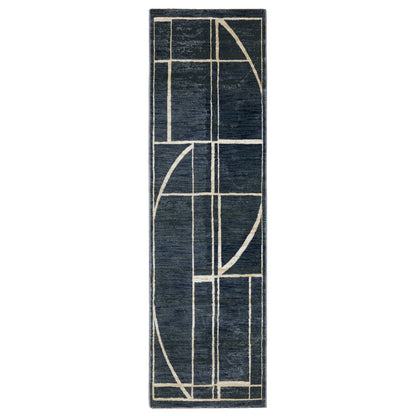 Reed Re04B Blue/ Ivory Geometric Rug