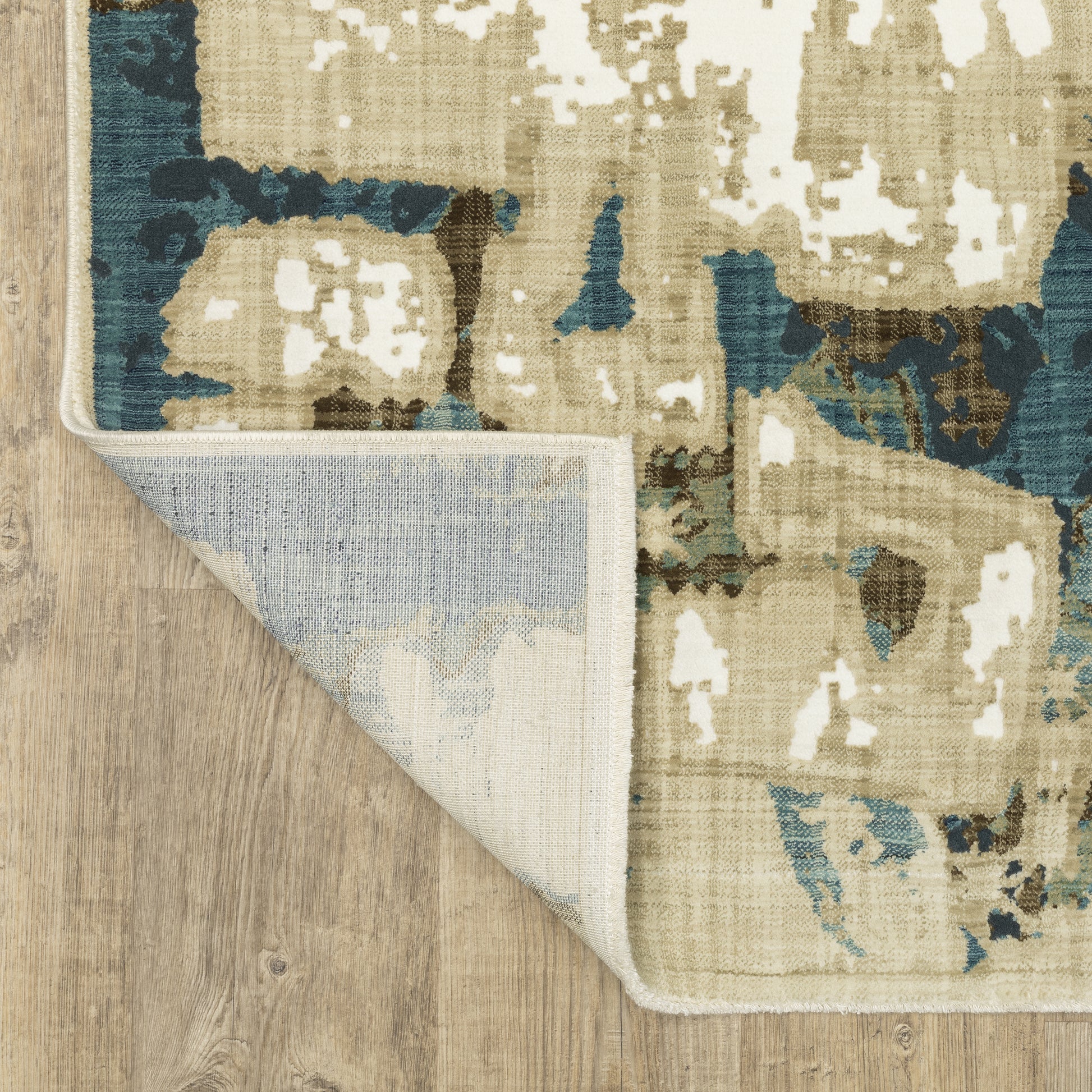 Reed Distressed Beige/ Multi Abstract Cut Pile Rug