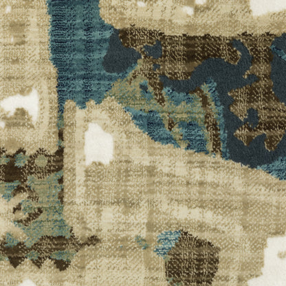 Reed Distressed Beige/ Multi Abstract Cut Pile Rug