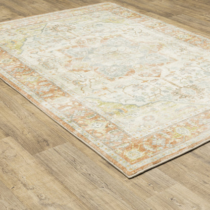 Savoy Abstract Orange/ Blue Cut Pile Rug