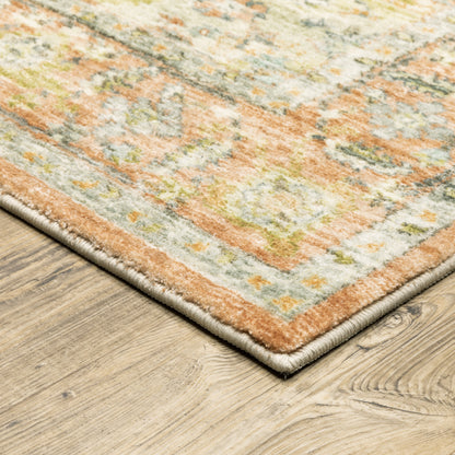 Savoy Abstract Orange/ Blue Cut Pile Rug