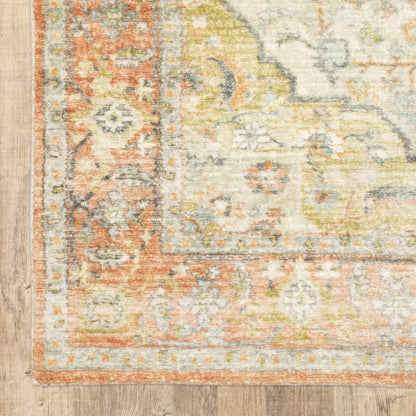 Savoy Abstract Orange/ Blue Cut Pile Rug