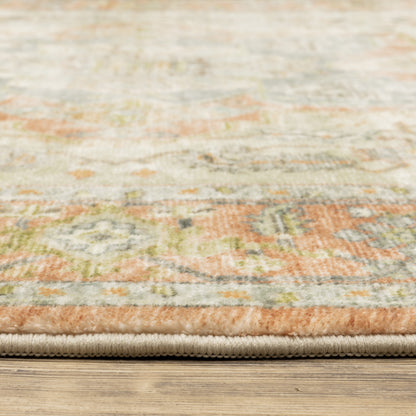 Savoy Abstract Orange/ Blue Cut Pile Rug
