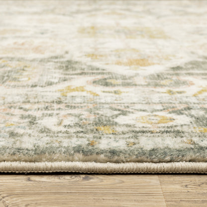 Savoy Distressed Grey/ Gold Medallion Cut Pile Rug