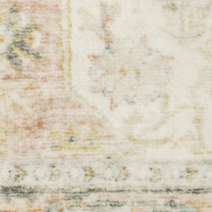Savoy Distressed Grey/ Gold Medallion Cut Pile Rug