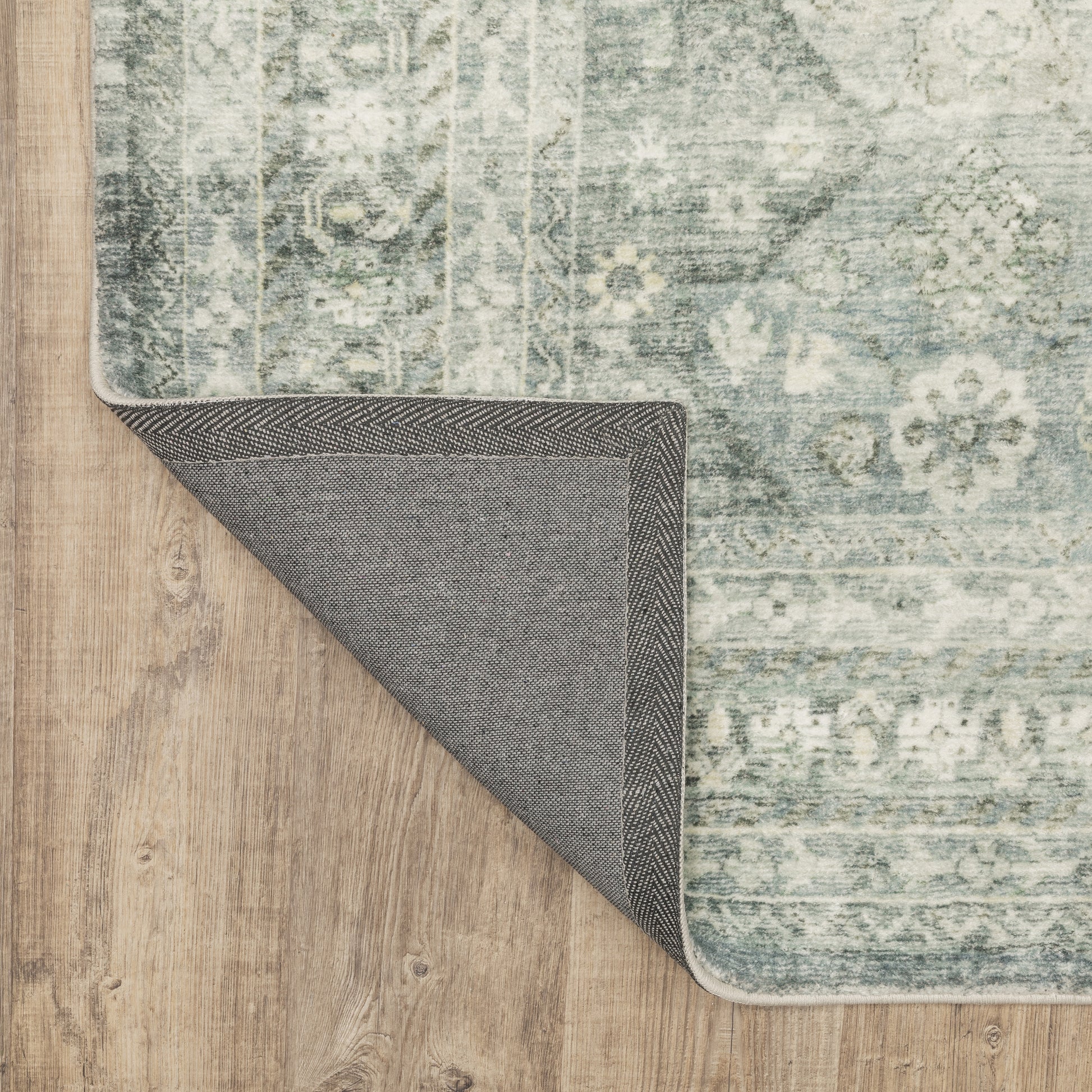 Savoy Distressed Blue/ Ivory Oriental Cut Pile Rug