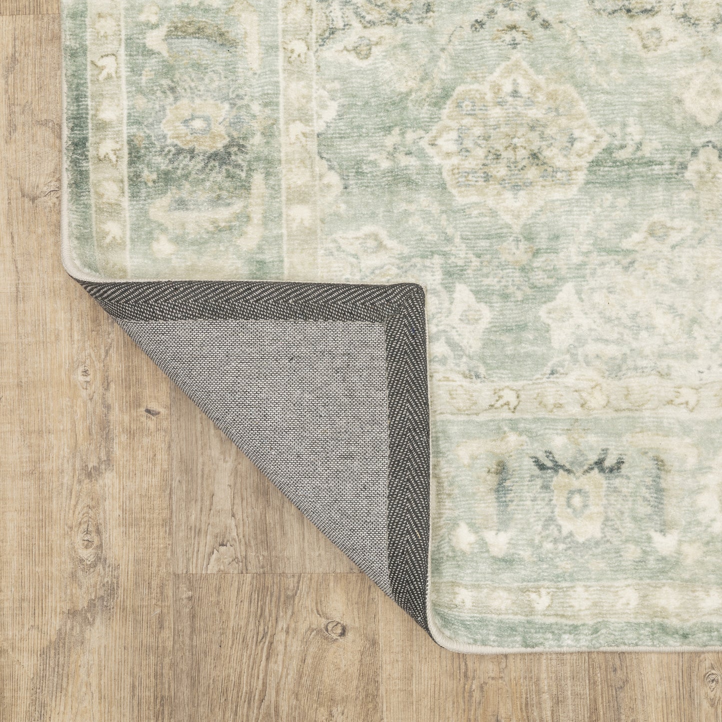 Savoy Oriental Green/ Ivory Cut Pile Rug
