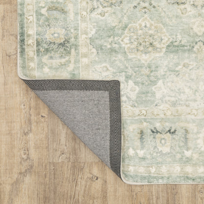 Savoy Oriental Green/ Ivory Cut Pile Rug