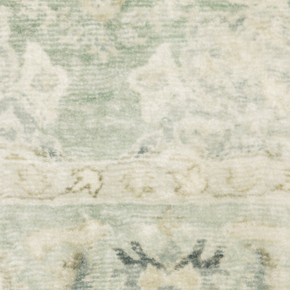 Savoy Oriental Green/ Ivory Cut Pile Rug