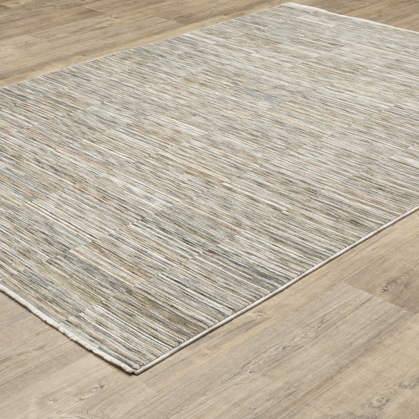 Soho Distressed Beige/ Multi Stripe Cut Pile Rug