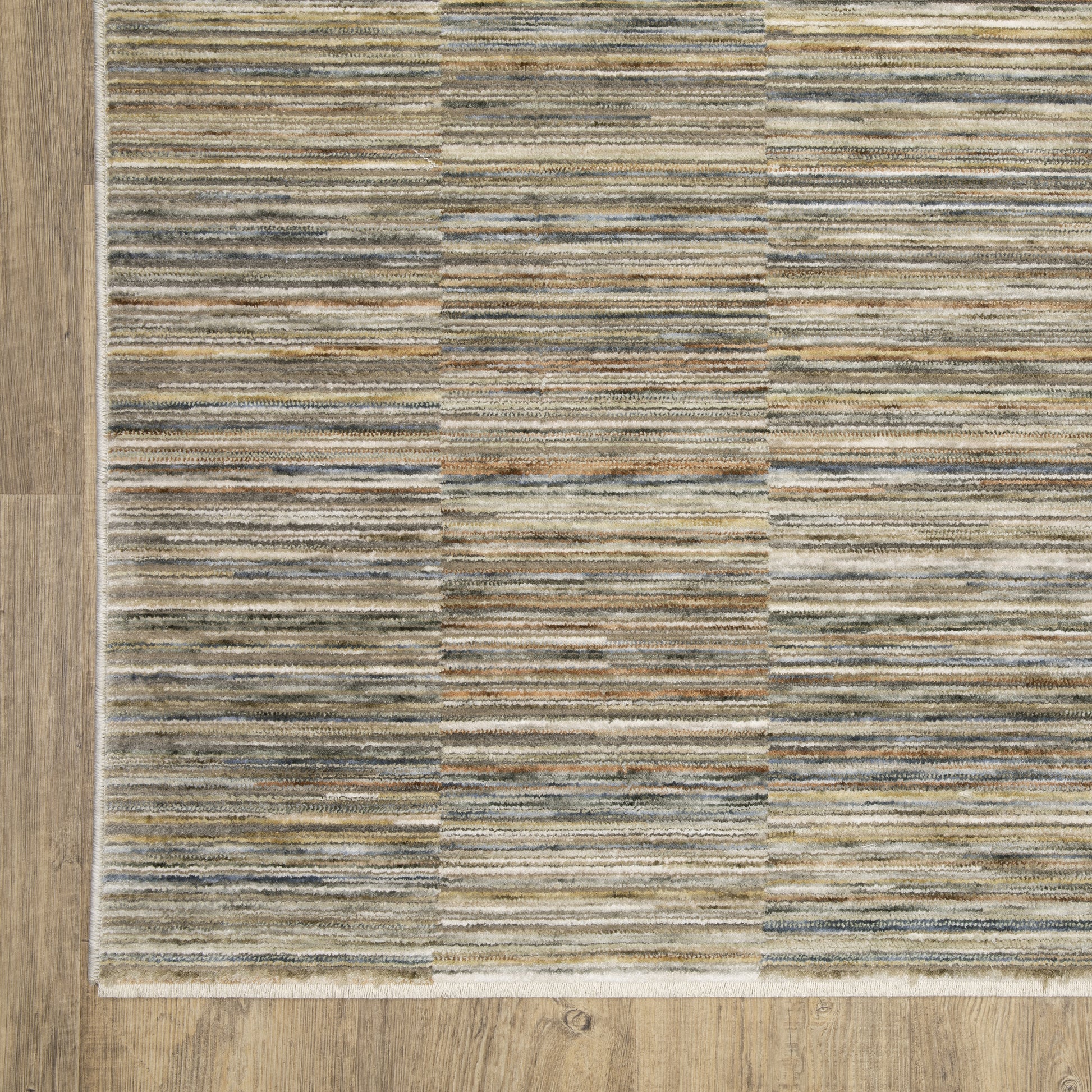 Soho Distressed Beige/ Multi Stripe Cut Pile Rug