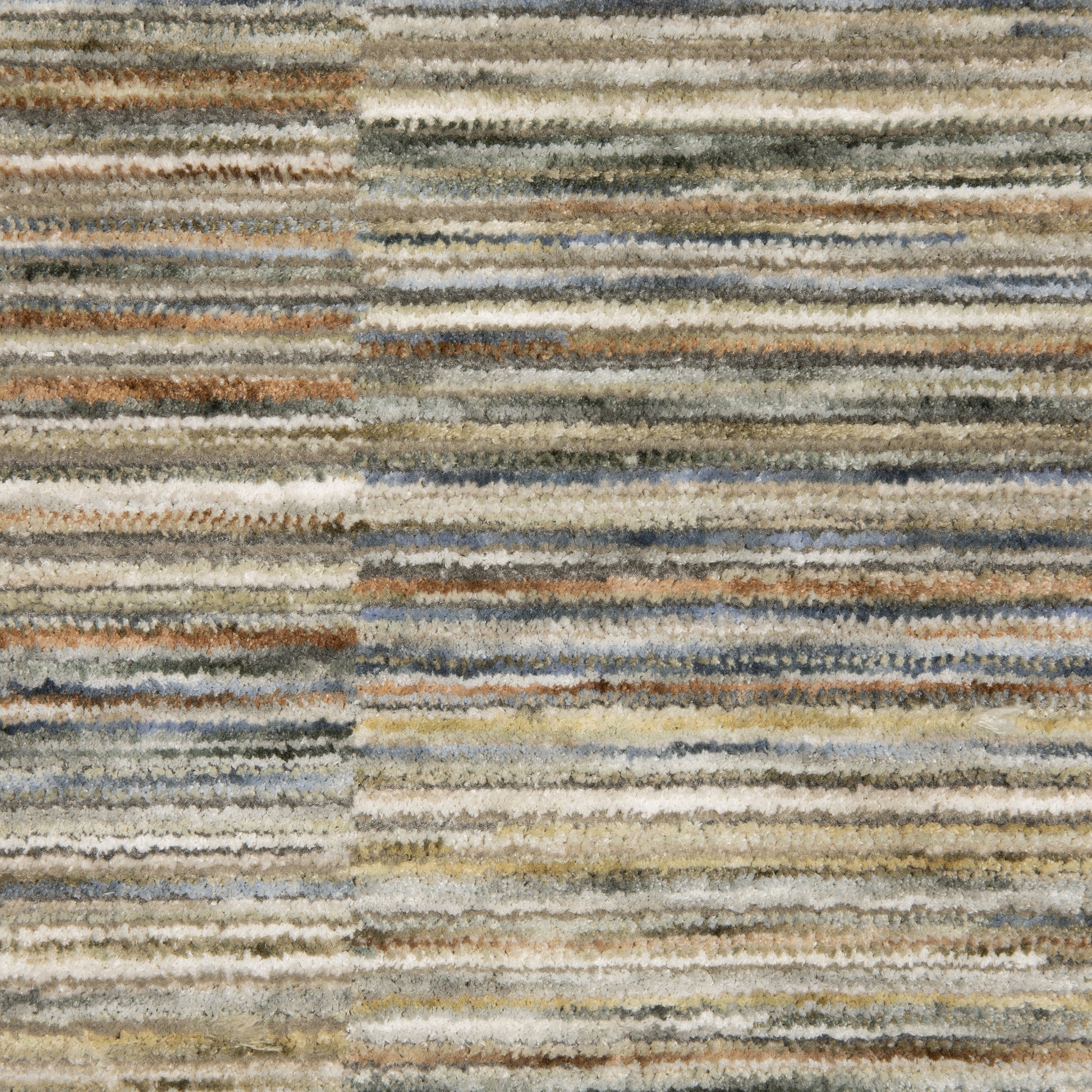Soho Distressed Beige/ Multi Stripe Cut Pile Rug