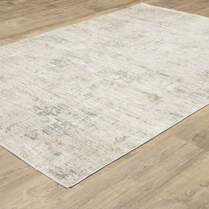 Soho Distressed Beige/ Grey Abstract Cut Pile Rug