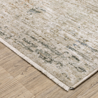 Soho Distressed Beige/ Grey Abstract Cut Pile Rug