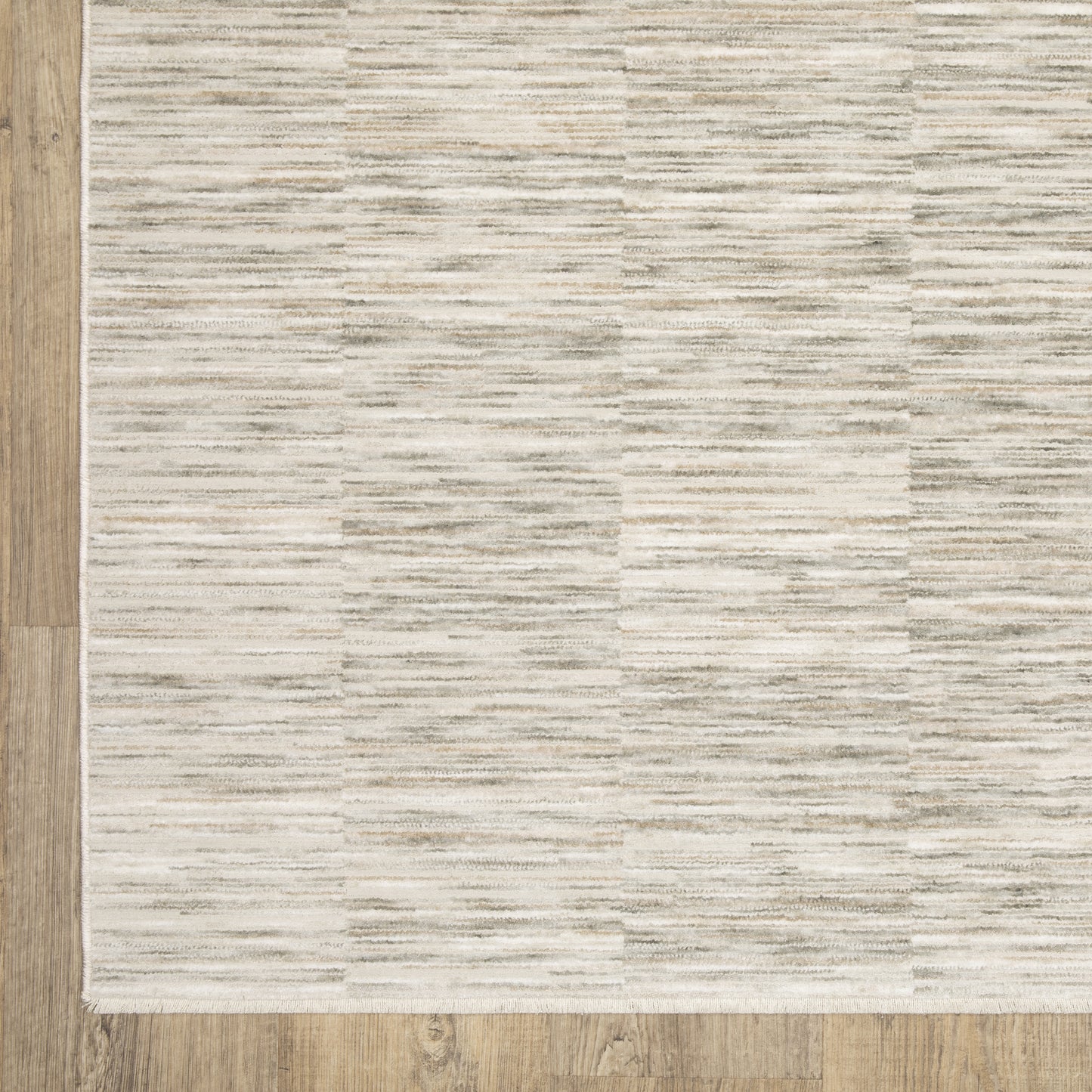 Soho Distressed Beige/ Ivory Stripe Cut Pile Rug