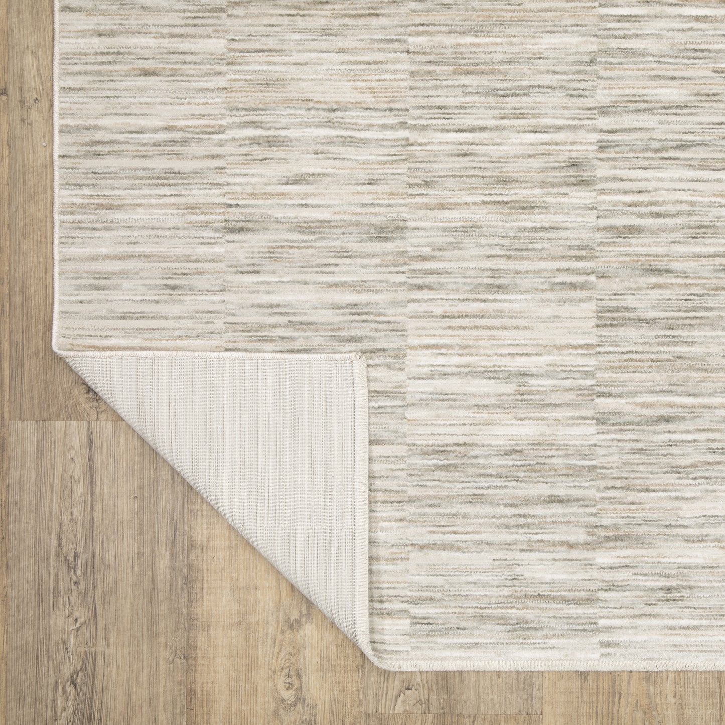 Soho Distressed Beige/ Ivory Stripe Cut Pile Rug