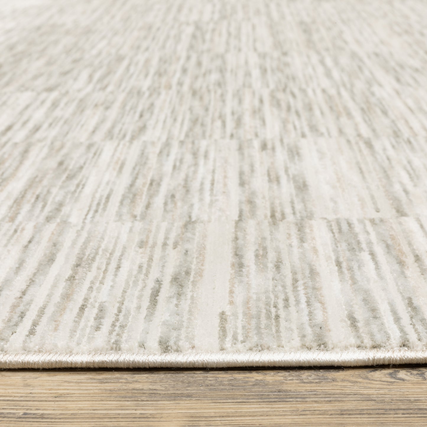 Soho Distressed Beige/ Ivory Stripe Cut Pile Rug