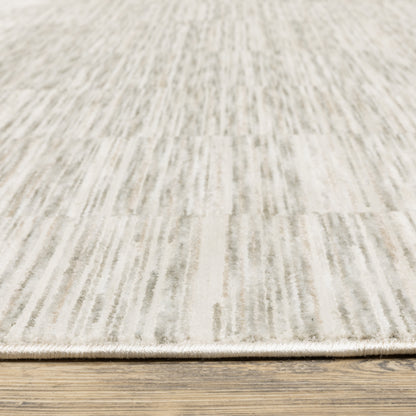 Soho Distressed Beige/ Ivory Stripe Cut Pile Rug