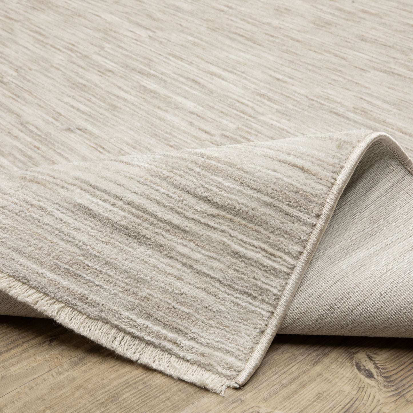 Soho Distressed Beige/ Ivory Stripe Cut Pile Rug
